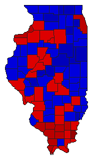 1990 Illinois County Map of General Election Results for Comptroller General