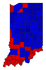 1990 Indiana County Map of General Election Results for Senator
