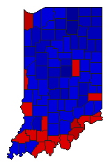 1990 Indiana County Map of General Election Results for State Treasurer