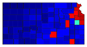 1990 Kansas County Map of Republican Primary Election Results for Governor