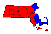 1990 Massachusetts County Map of General Election Results for Secretary of State