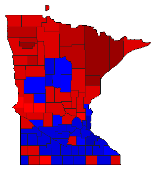 1990 Minnesota County Map of General Election Results for Governor