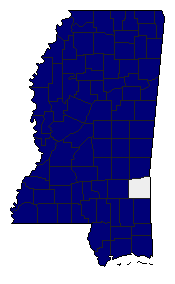 1990 Mississippi County Map of General Election Results for Senator