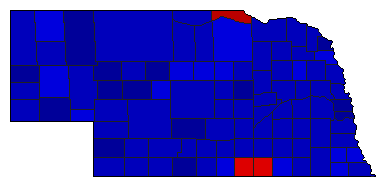 1990 Nebraska County Map of Republican Primary Election Results for Governor