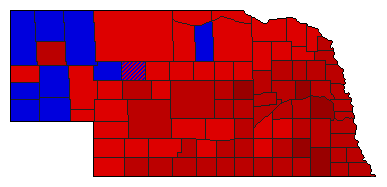 1990 Nebraska County Map of General Election Results for State Treasurer