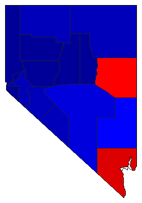 1990 Nevada County Map of General Election Results for Lt. Governor