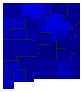 1990 New Mexico County Map of General Election Results for Senator