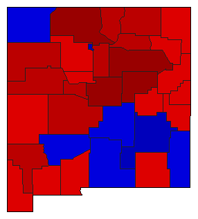1990 New Mexico County Map of General Election Results for Governor