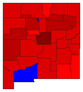 1990 New Mexico County Map of Democratic Primary Election Results for Governor