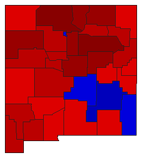 1990 New Mexico County Map of General Election Results for State Treasurer