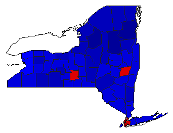 1990 New York County Map of General Election Results for Comptroller General