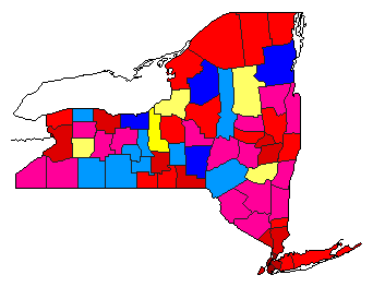 1990 New York County Map of General Election Results for Governor