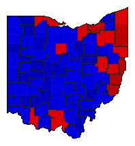 1990 Ohio County Map of General Election Results for Attorney General