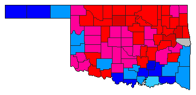 1990 Oklahoma County Map of Republican Primary Election Results for Governor