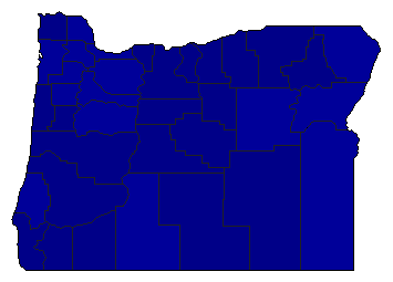 1990 Oregon County Map of Republican Primary Election Results for Governor