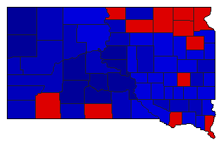 1990 South Dakota County Map of General Election Results for State Auditor