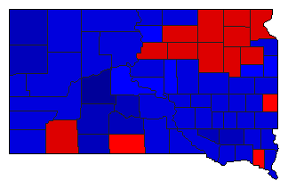 1990 South Dakota County Map of General Election Results for Senator