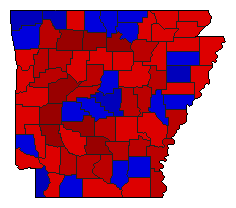 1990 Arkansas County Map of Republican Primary Election Results for Governor