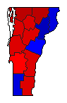 1990 Vermont County Map of General Election Results for State Treasurer