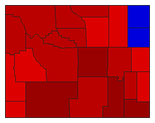 1990 Wyoming County Map of General Election Results for Governor