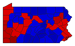 1991 Pennsylvania County Map of Special Election Results for Senator