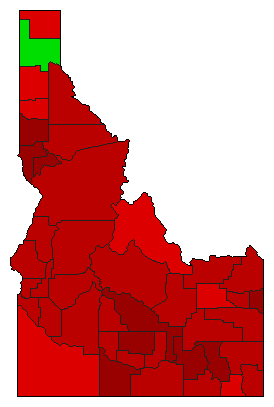 1992 Idaho County Map of General Election Results for Initiative