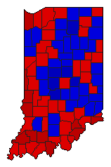 1992 Indiana County Map of General Election Results for Attorney General