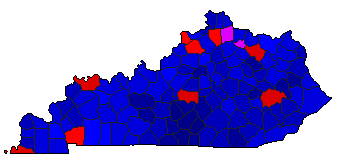 1992 Kentucky County Map of Republican Primary Election Results for Senator