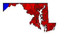 1992 Maryland County Map of General Election Results for Senator