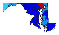 1992 Maryland County Map of Republican Primary Election Results for Senator