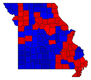 1992 Missouri County Map of General Election Results for Attorney General