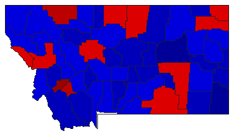 1992 Montana County Map of General Election Results for Governor