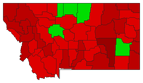 1992 Montana County Map of General Election Results for Initiative