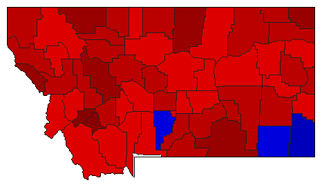1992 Montana County Map of General Election Results for Secretary of State