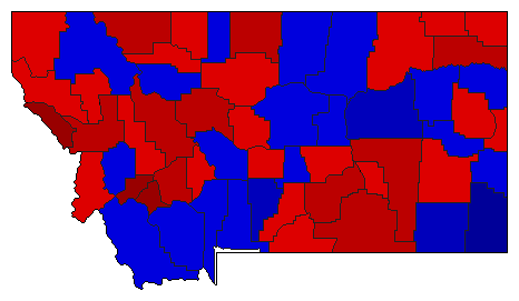 1992 Montana County Map of General Election Results for Attorney General