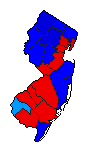 1992 New Jersey County Map of General Election Results for President