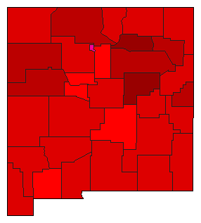1992 New Mexico County Map of Democratic Primary Election Results for President