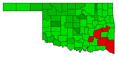 1992 Oklahoma County Map of General Election Results for Referendum