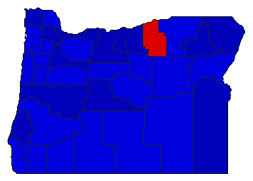 1992 Oregon County Map of Republican Primary Election Results for Secretary of State