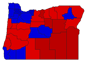 1992 Oregon County Map of Republican Primary Election Results for State Treasurer