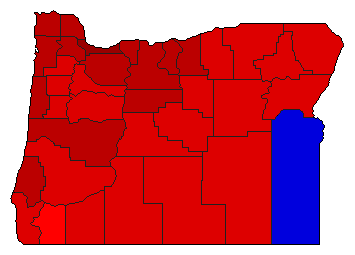 1992 Oregon County Map of General Election Results for Attorney General