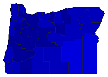 1992 Oregon County Map of Republican Primary Election Results for Attorney General