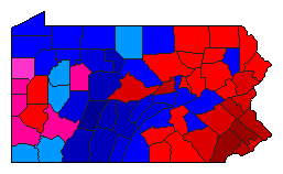 1992 Pennsylvania County Map of Democratic Primary Election Results for Senator