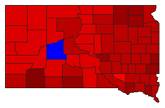 1992 South Dakota County Map of General Election Results for Senator