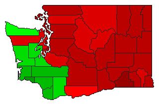 1992 Washington County Map of Democratic Primary Election Results for Senator