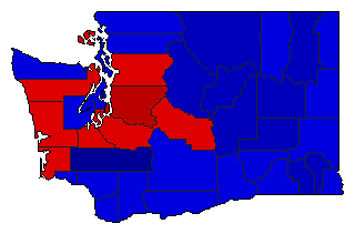1992 Washington County Map of General Election Results for Governor