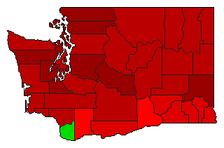 1992 Washington County Map of Democratic Primary Election Results for Governor