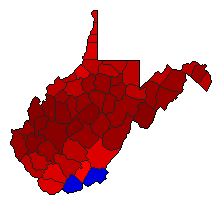 1992 West Virginia County Map of Democratic Primary Election Results for Agriculture Commissioner