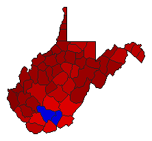 1992 West Virginia County Map of Democratic Primary Election Results for Secretary of State