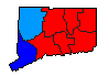 1992 Connecticut County Map of General Election Results for President